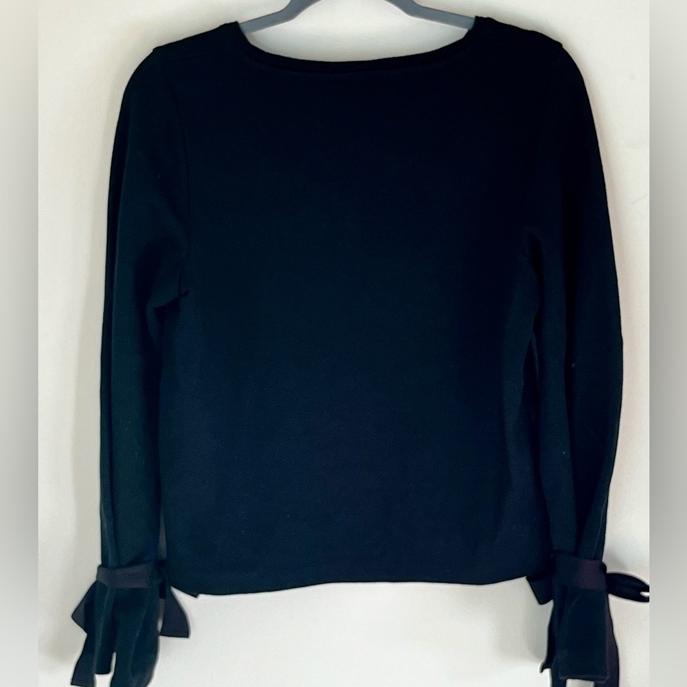 J. CREW -  Black boxy sweater/sweatshirt with ties on wrists. Size small